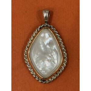 James Avery RETIRED Alessandra Mother Of Pearl MOP 14k Gold & Silver Pendant